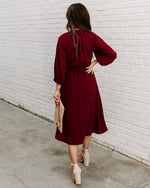 Fashion Round Neck Swing Dress Long Sleeve Solid Color Lace-Up Wholesale Dresses