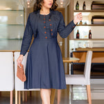 Long Sleeve Slim Short Jackets & Tank Dress Denim Suits Wholesale Women'S 2 Piece Sets SON561279
