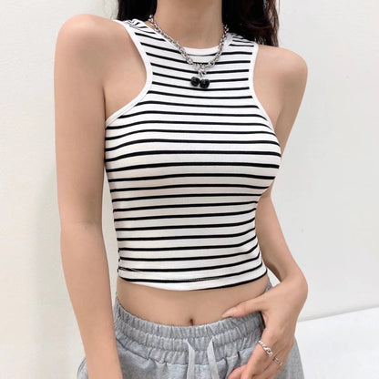 Sexy Sleeveless Crew Neck Slim Wholesale Crop Tops