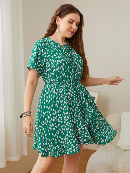 Summer Printed Casual Women Curvy Dresses Wholesale Plus Size Clothing