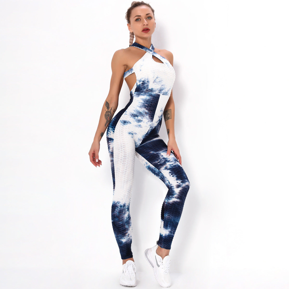 Tie-Dye Print Yoga Women Jumpsuits Wholesale Workout Clothes