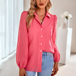 Fashion Plaid Blouse Single Breasted Wholesale Womens Tops