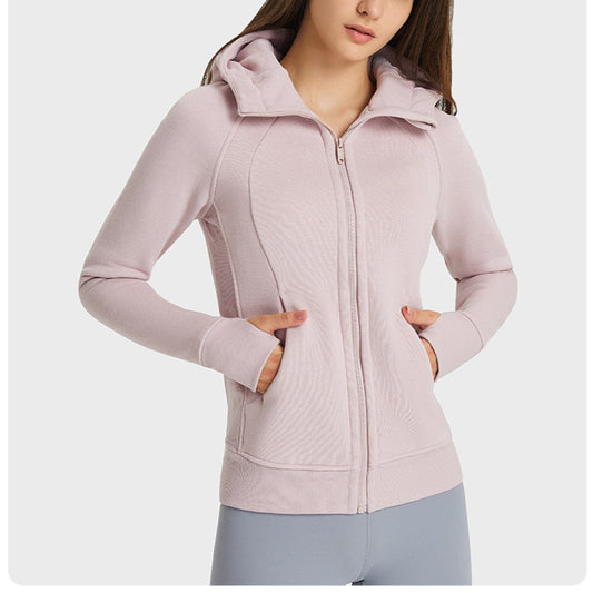 Slim Running Zipper Long Sleeve Fitness Hooded Jacket Wholesale Worktout Coats