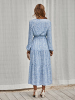 Casual Long Sleeve Printed Smocked Dress Wholesale Dresses