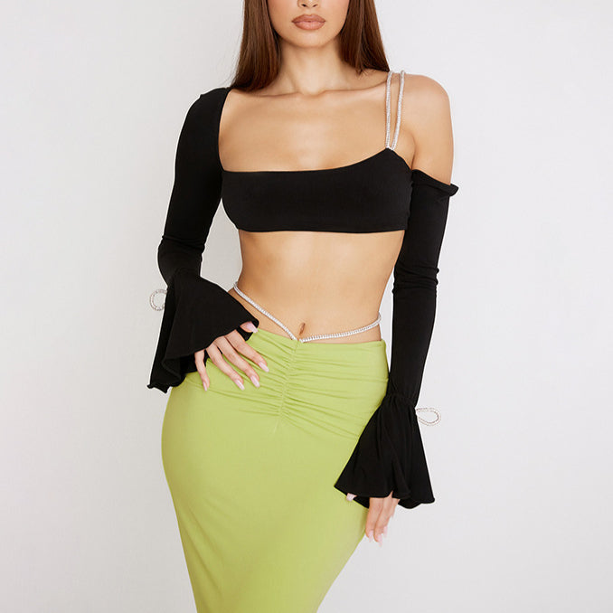 Off Shoulder Women Sling Ultra-Short Shirts Wholesale Crop Tops