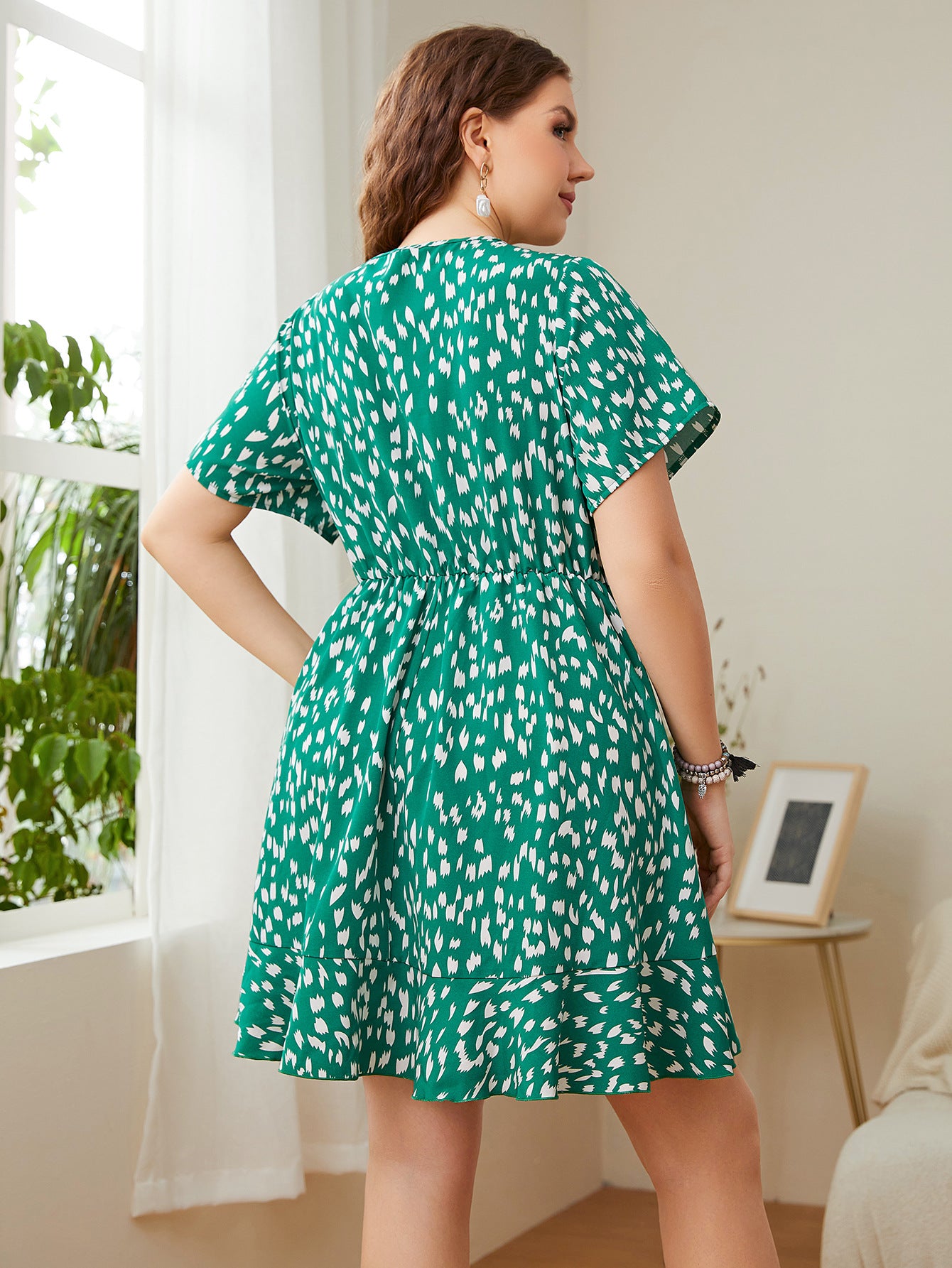 Summer Printed Casual Women Curvy Dresses Wholesale Plus Size Clothing