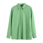 Casual Cotton & Linen Shirt Long-Sleeve Blouse Wholesale Womens Tops