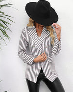 Striped Print Business Casual Lapel Small Blazer Wholesale Coats And Jackets
