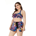 Womens Curvy Split Swimsuit Bikini & Skirts Trendy Printed Plus Size Two Piece Sets Wholesale Swimwears