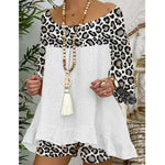Leopard Print Fashion Loose T Shirts & Shorts Cotton & Linen Casual Suits Wholesale Womens 2 Piece Sets