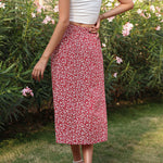Floral Print High Waist Ruffle Hem Irregular Wholesale Long Skirts Summer