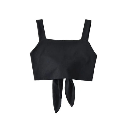 Strappy Solid Color Backless Sexy Suspenders Wholesale Womens Tops