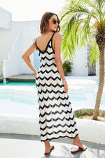 Striped Print Sleeveless Wholesale Maxi Dresses Summer
