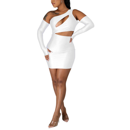 Sexy Off-The-Shoulder Cutout Bodycon Long Sleeve Mini Dress Wholesale Dresses