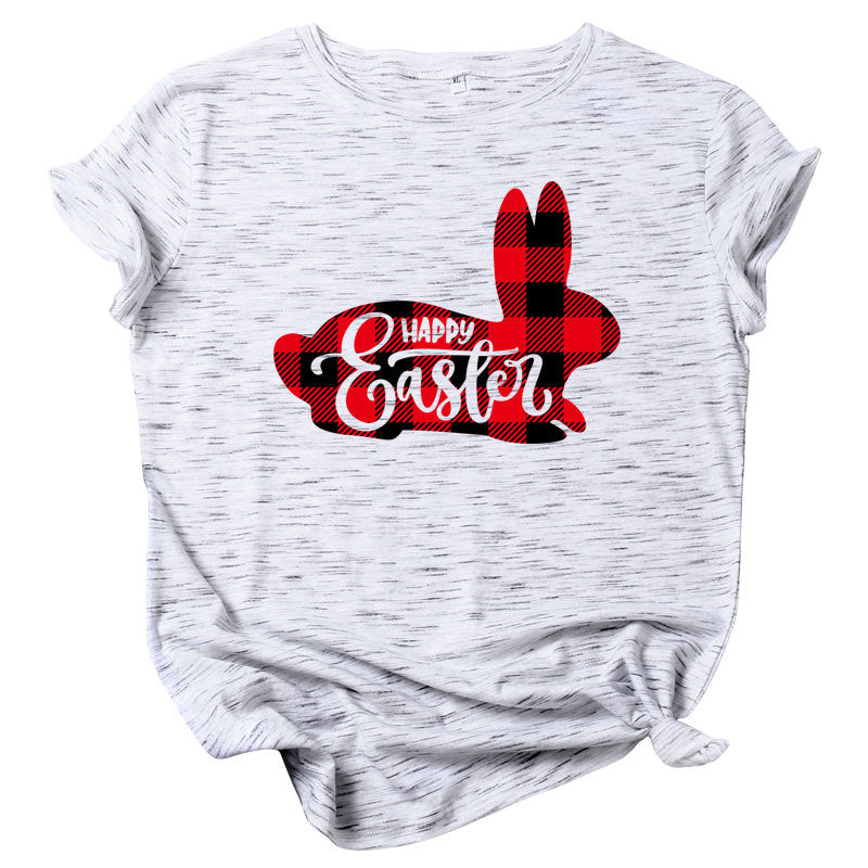 Happy Easter Cartoon Print Wholesale T-shirts Tops