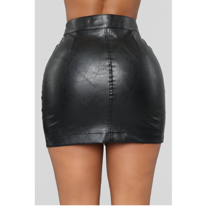High Waist Bag Hip Nightclub PU Zipper Design Leather Wholesale Skirts Short Sexy Womens Clothes