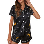 Satin Short Sleeve Shirts & Shorts Womens Pajamas Printed Homewear Suits Wholesale Loungewear Sets