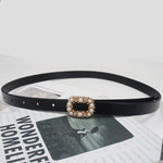 Hand Inlaid Rhinestone Pearl Leather Wholesale Ladies Belts
