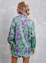 Lapel Long Sleeve Shirts & Shorts Solid Color Cotton & Linen Casual Suits Wholesale 2 Piece Women'S