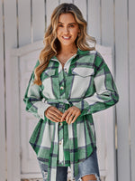 Casual Single Breasted Long Sleeve Tie-Up Plaid Women Jacket Wholesale Coats
