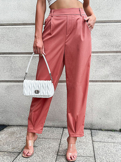 Solid Color Slim Business Cropped Trousers Wholesale Pants