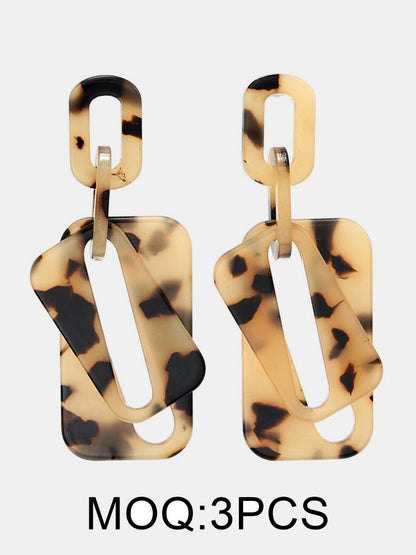 Women Leopard Print Geometric Statement Earrings Personality Women's Acrylic Earrings Fashion Hot Sale