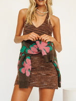 High Back Beachwear Knitted Halter Dress Cover-up Sexy