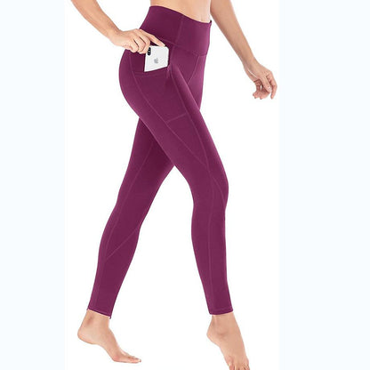 Hot Sell High Waist Pocket Detail  Elastic Yoga Fitness Sports Pants Leggings