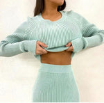 Wholesale Bodycon Top Skirt Sweater Set