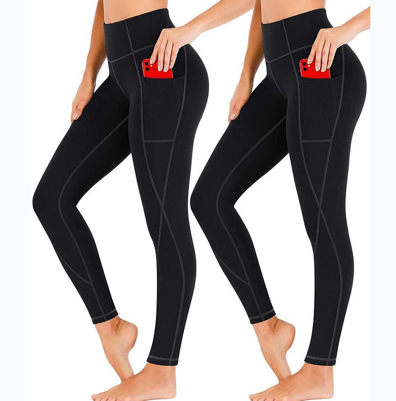 Hot Sell High Waist Pocket Detail  Elastic Yoga Fitness Sports Pants Leggings