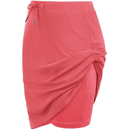 Best Sell Two Tiers Drawstring Waist Pocket Detail Skirt Shorts