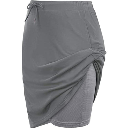 Best Sell Two Tiers Drawstring Waist Pocket Detail Skirt Shorts