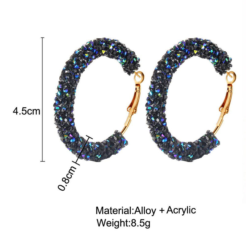 Vintage Circle Crystal Hoop Earrings Jewelry Wholesale
